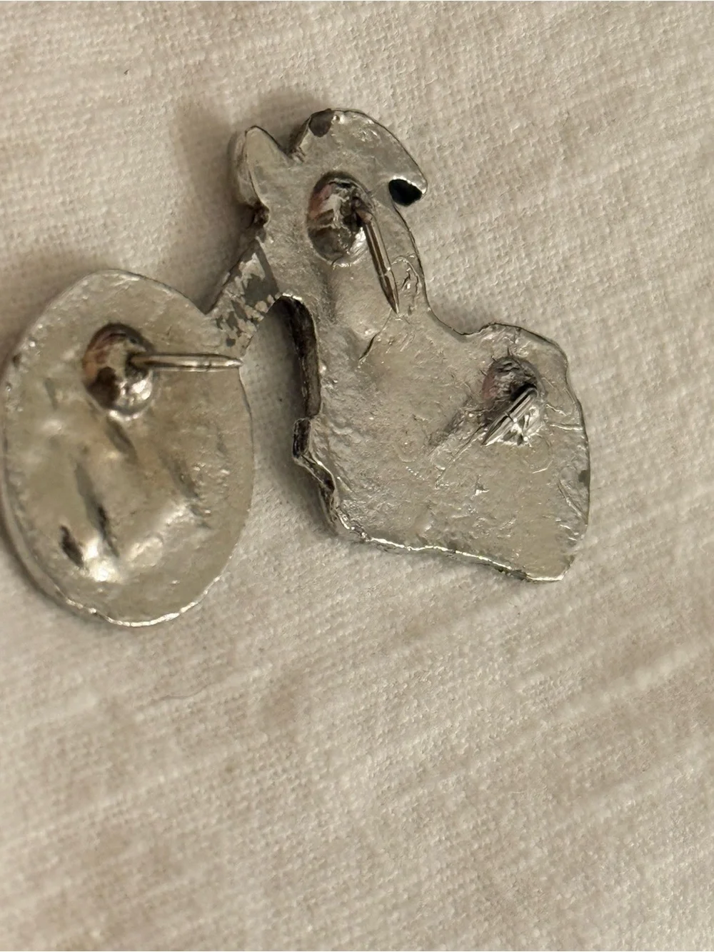 Vintage 80s Chopper Motorcycle Heavy Pewter Pin 2